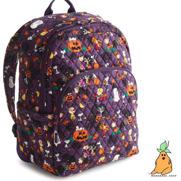 Vera Bradley Peanuts Snoopy Halloween Backpack Large Great Pumpkin Fall - Picture 1 of 16